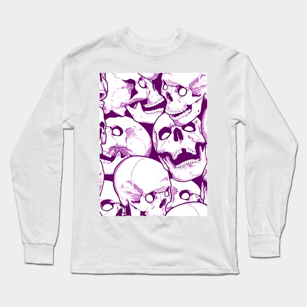 Skull Halloween Long Sleeve T-Shirt by igzine